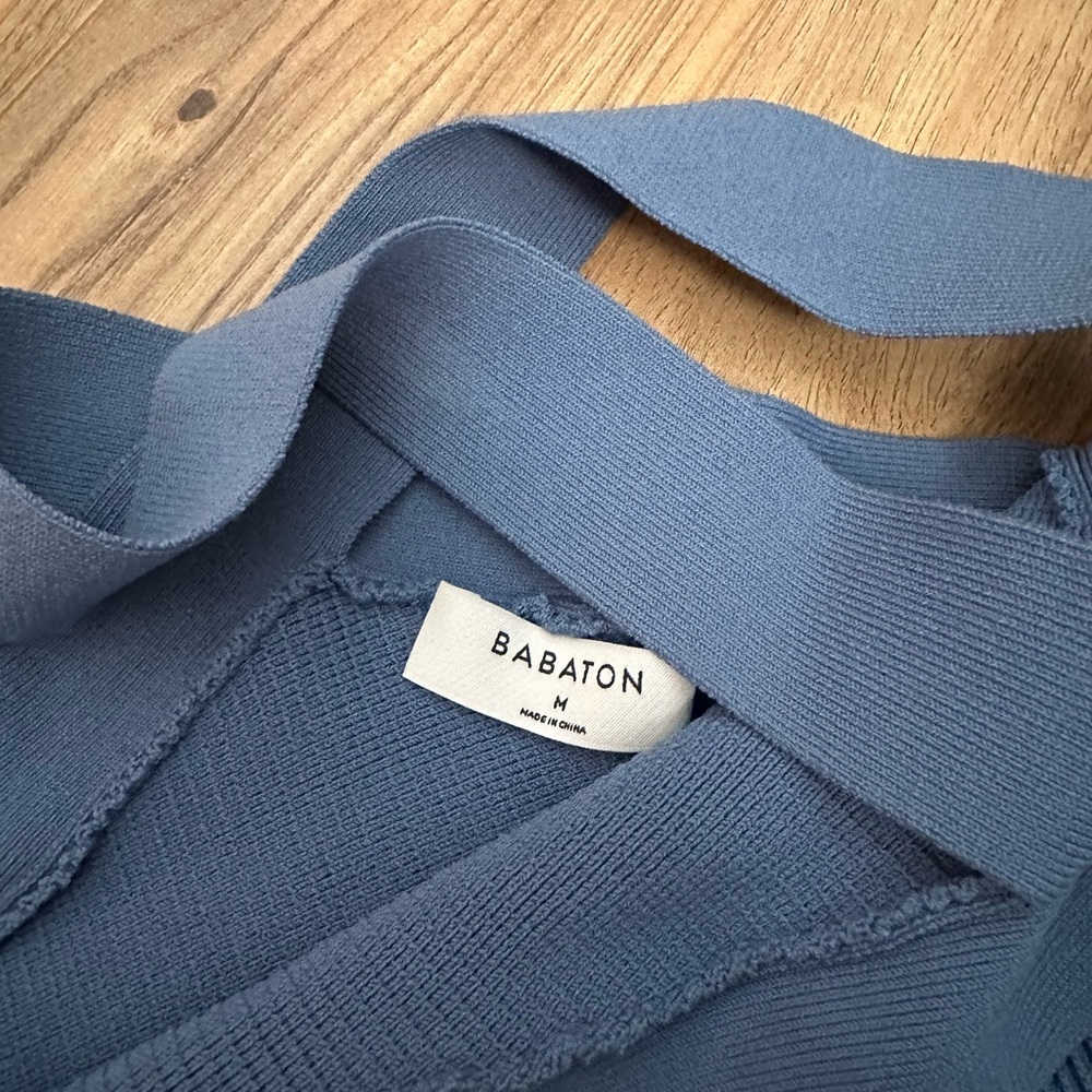 Blue Ribbed Women's Top - Picture 3 of 3